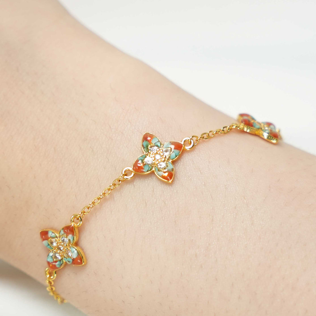 Bracelet – Angular Four-Leaf Clover, Dunhuang Color Series