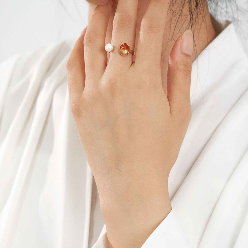 Oval Pearl Ring – Red & Prosperous Series