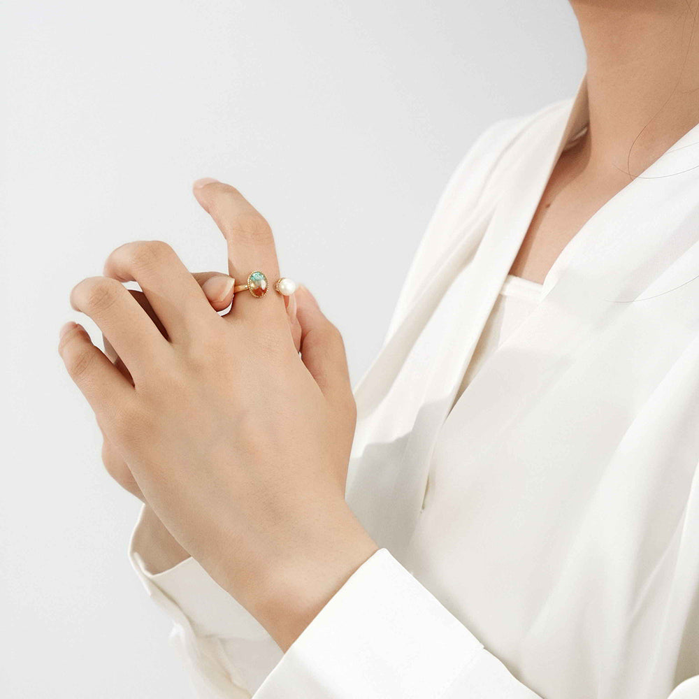 Oval Pearl Ring – Dunhuang Color Series