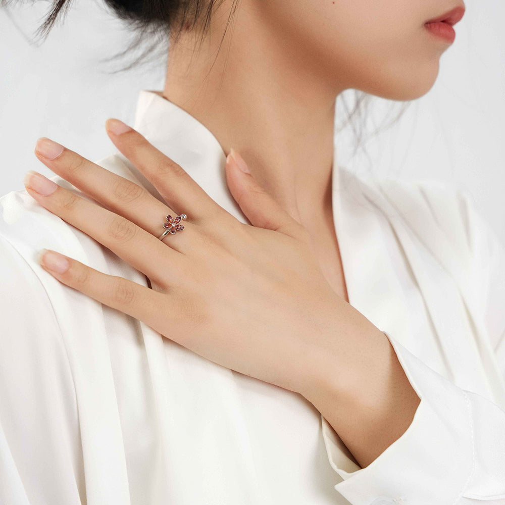 Silver Ring – Plum Daisy