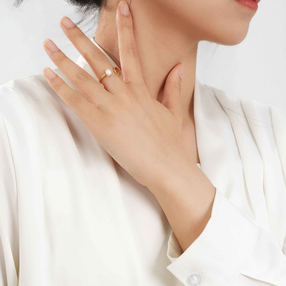 Oval Pearl Ring – Red & Prosperous Series