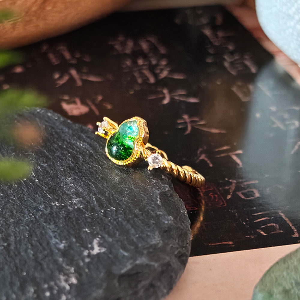 Jadeite Green Gourd Ring