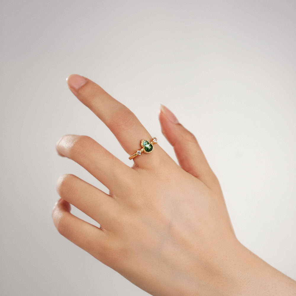 Jadeite Green Gourd Ring