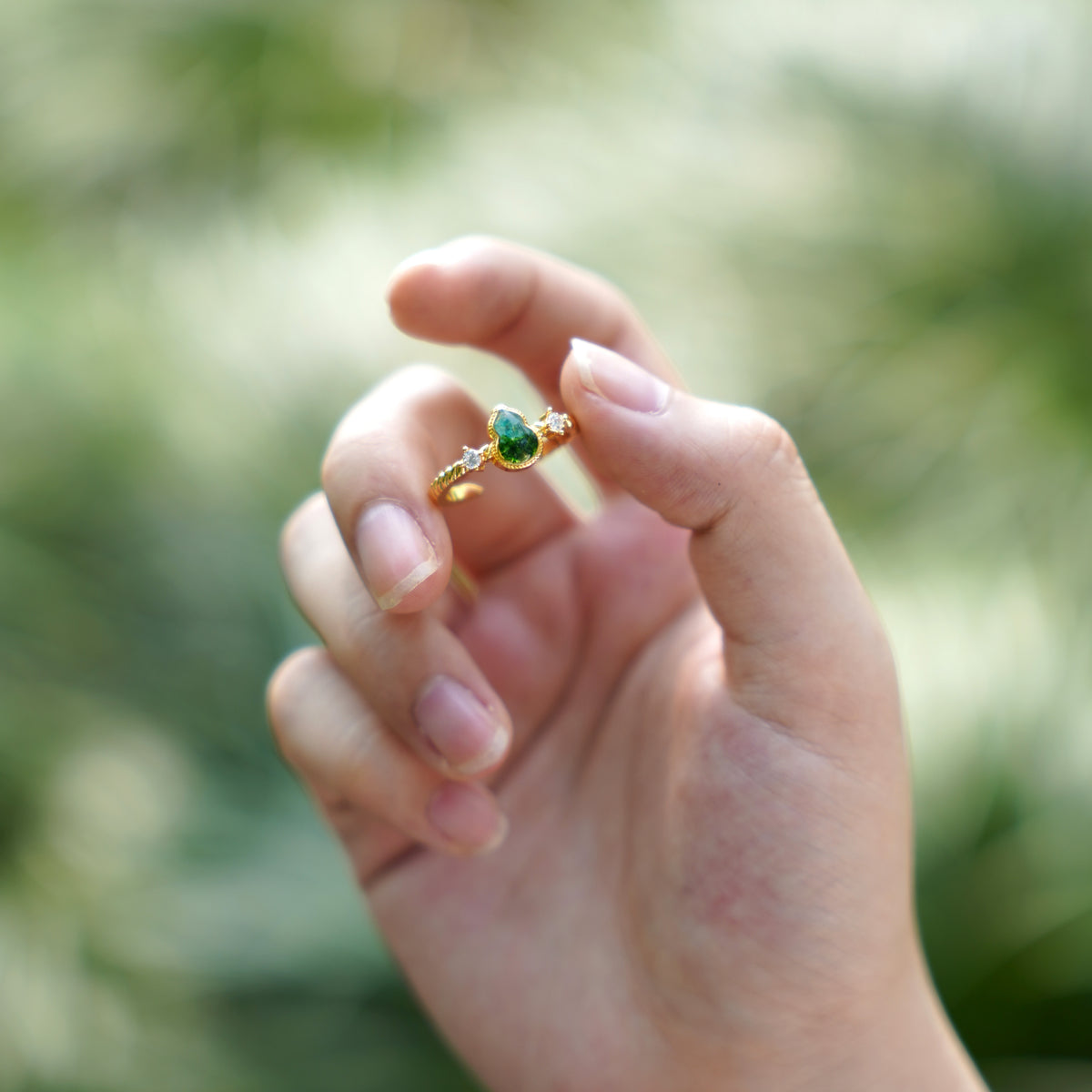 Jadeite Green Gourd Ring