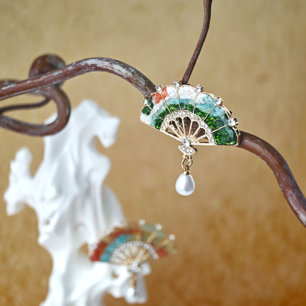 Fan Brooch – Misty Jiangnan