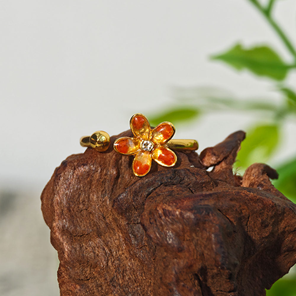 Red Prosperity Daisy Ring
