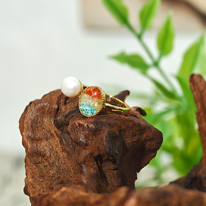 Oval Pearl Ring – Dunhuang Color Series