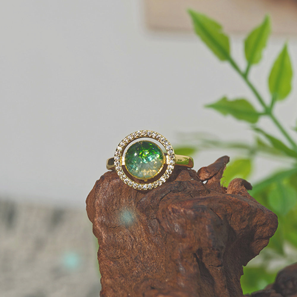 Jadeite Green Big Round Bean Ring