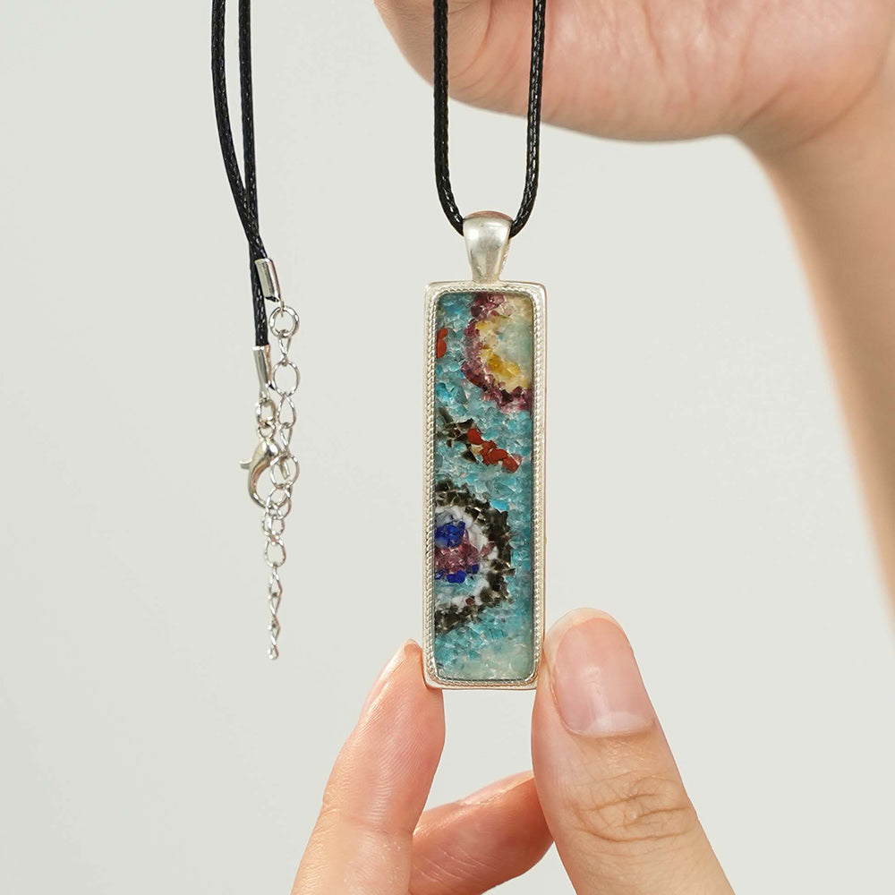 Necklace – Rectangular, Blue & Purple Dunhuang