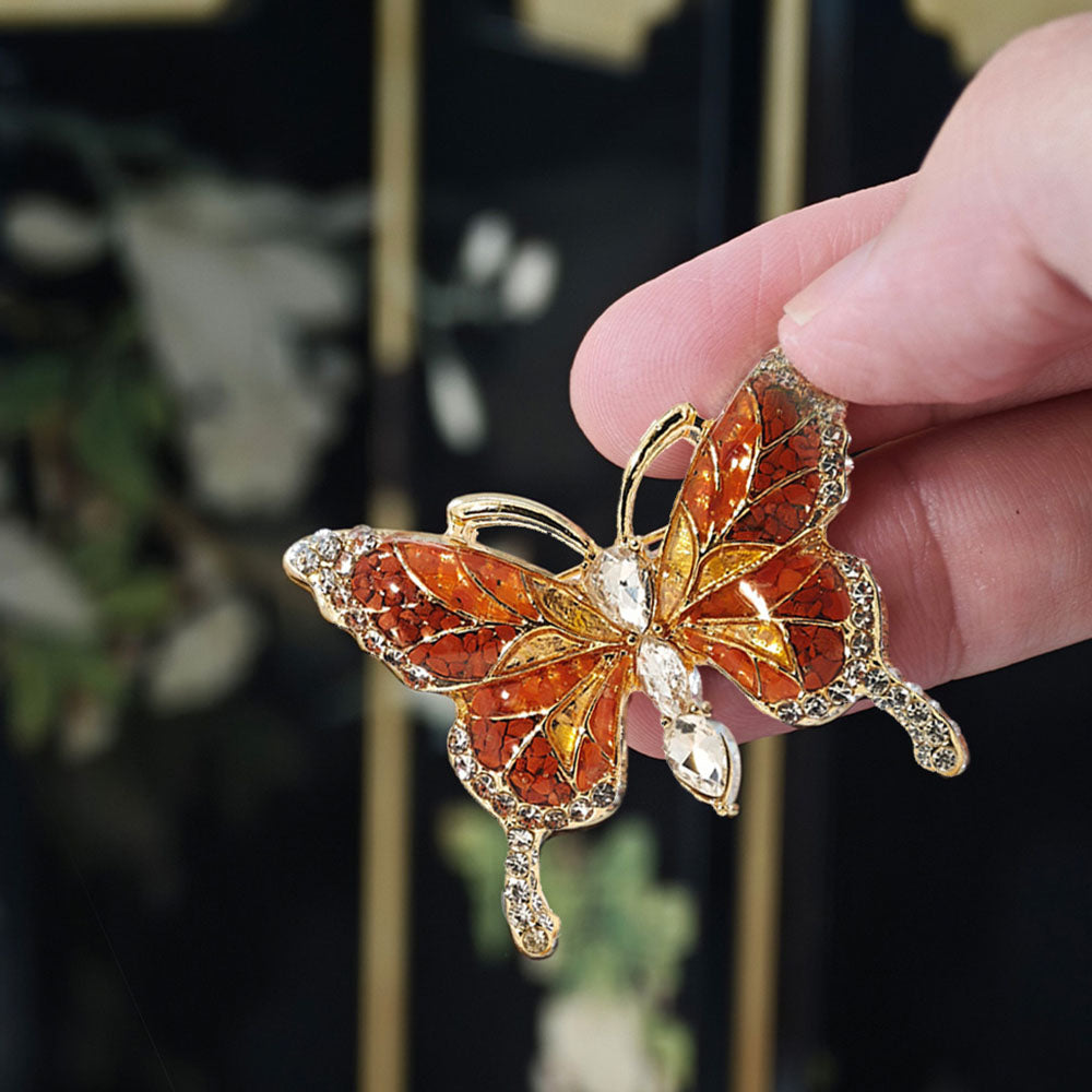 Exquisite Red Butterfly Brooch