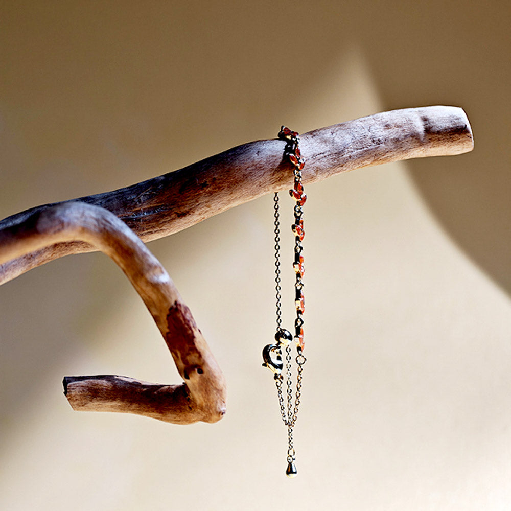 Bracelet – Tiny Leaf, Prosperous Red Series