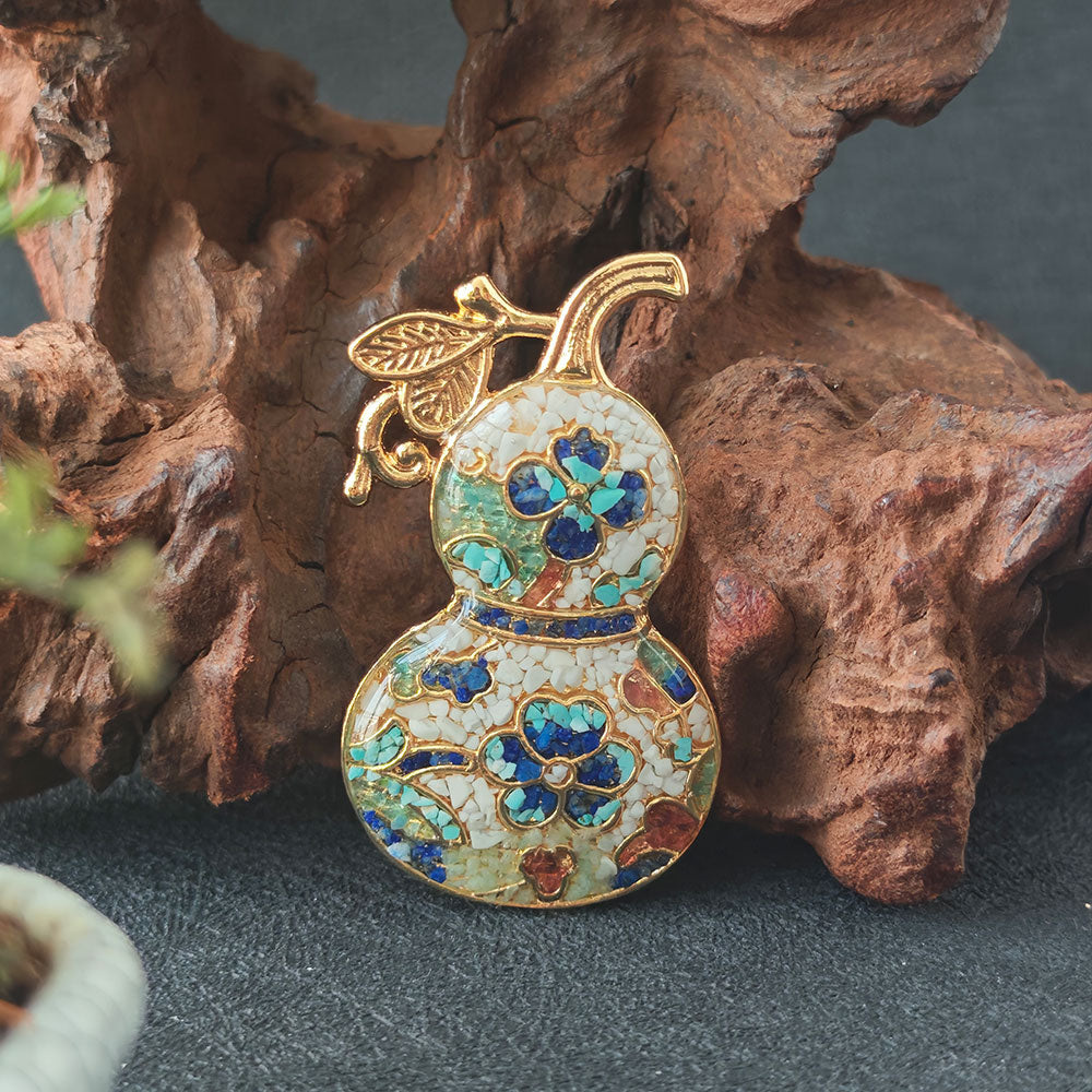Multi-Gourd Brooch – Blue & White Series