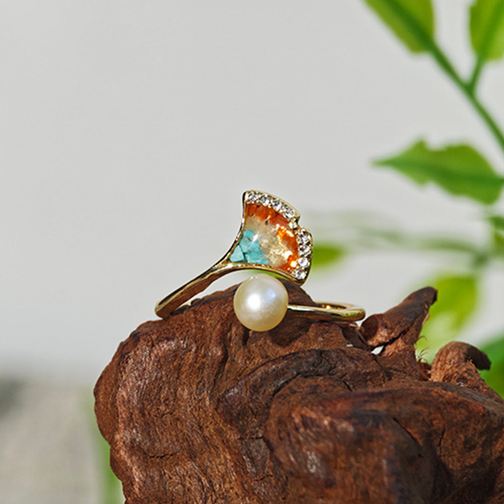 Dunhuang Ginkgo Leaf Ring