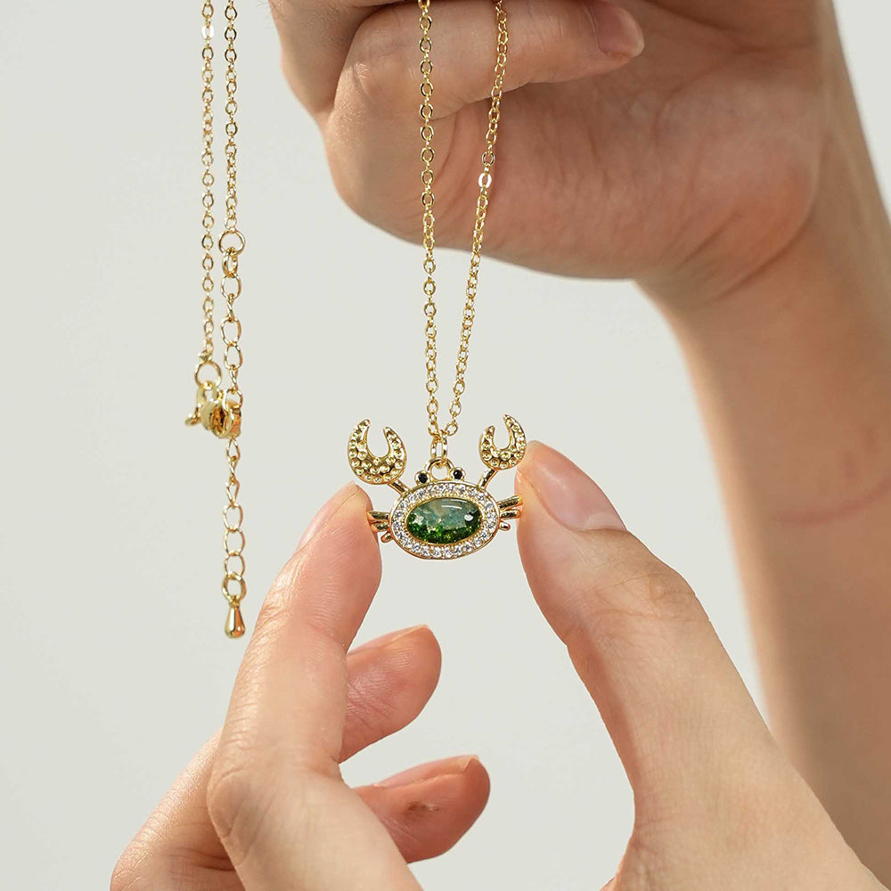 Emerald Green Crab Necklace