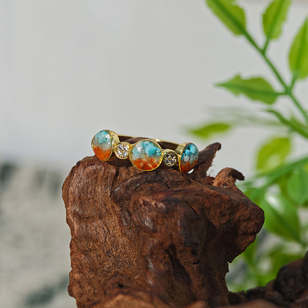 Round Bead Ring – B Style, Dunhuang Red Series