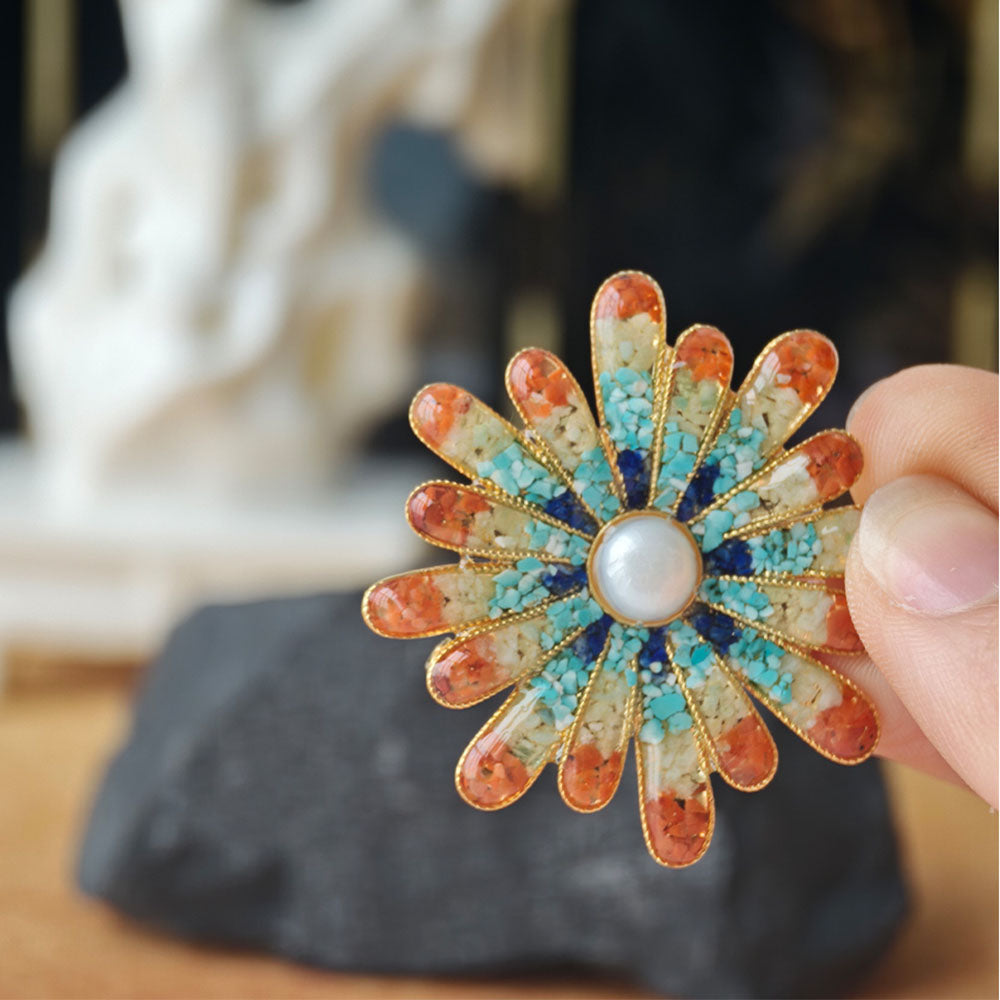 Dunhuang Chrysanthemum Brooch