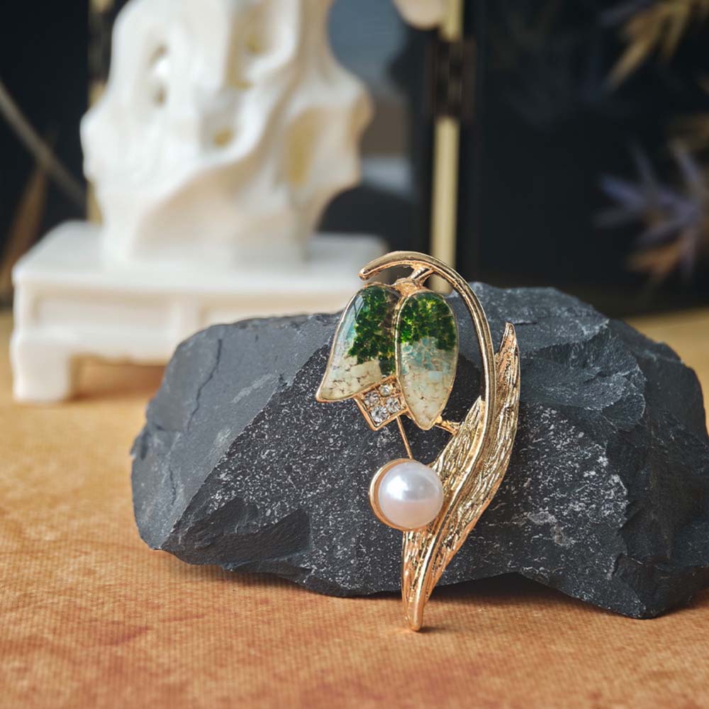 Green Tulip Brooch