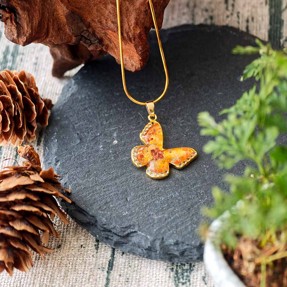 Butterfly Necklace – Prosperous Red 15MM with Crystals