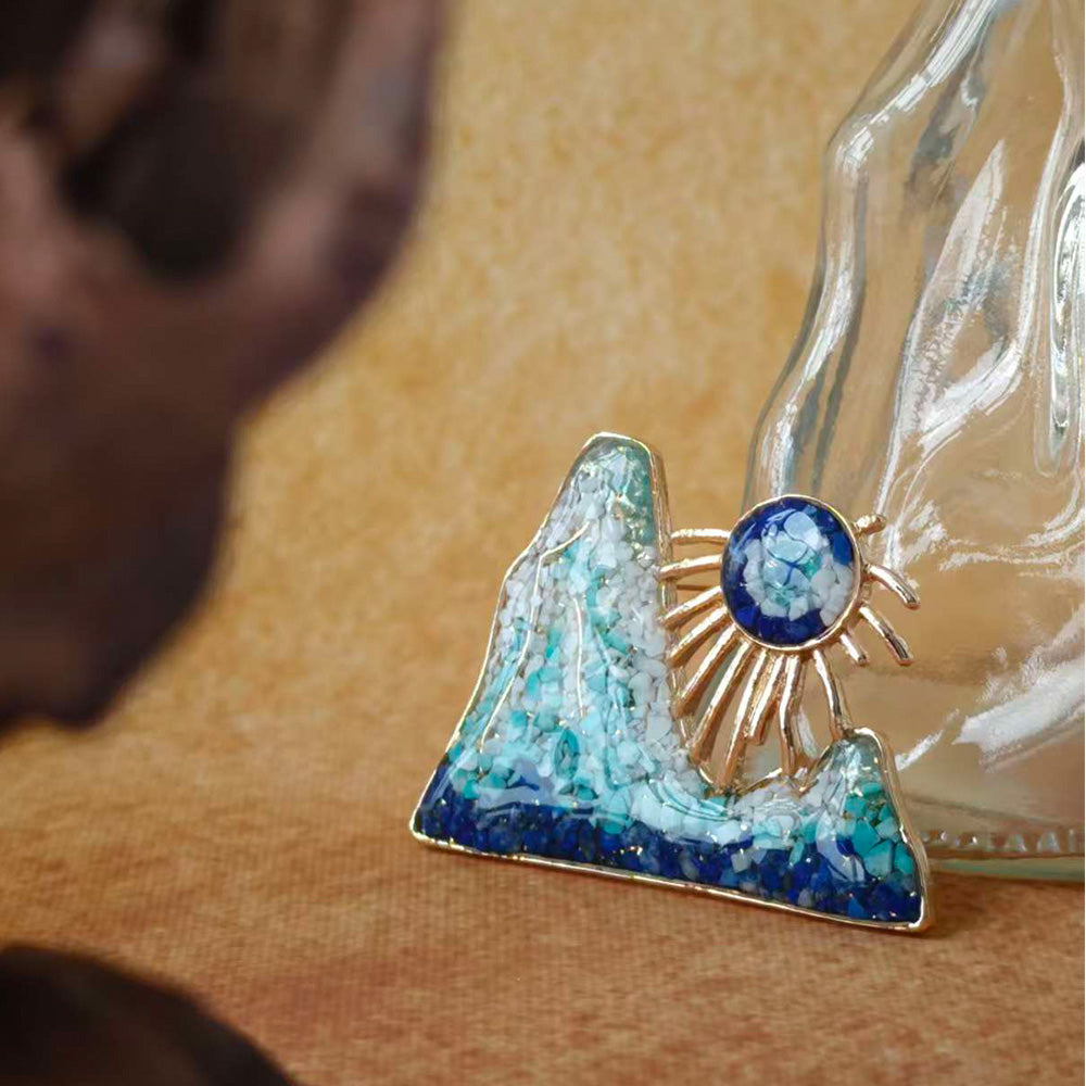Dunhuang-Colored Rising Sun East Brooch
