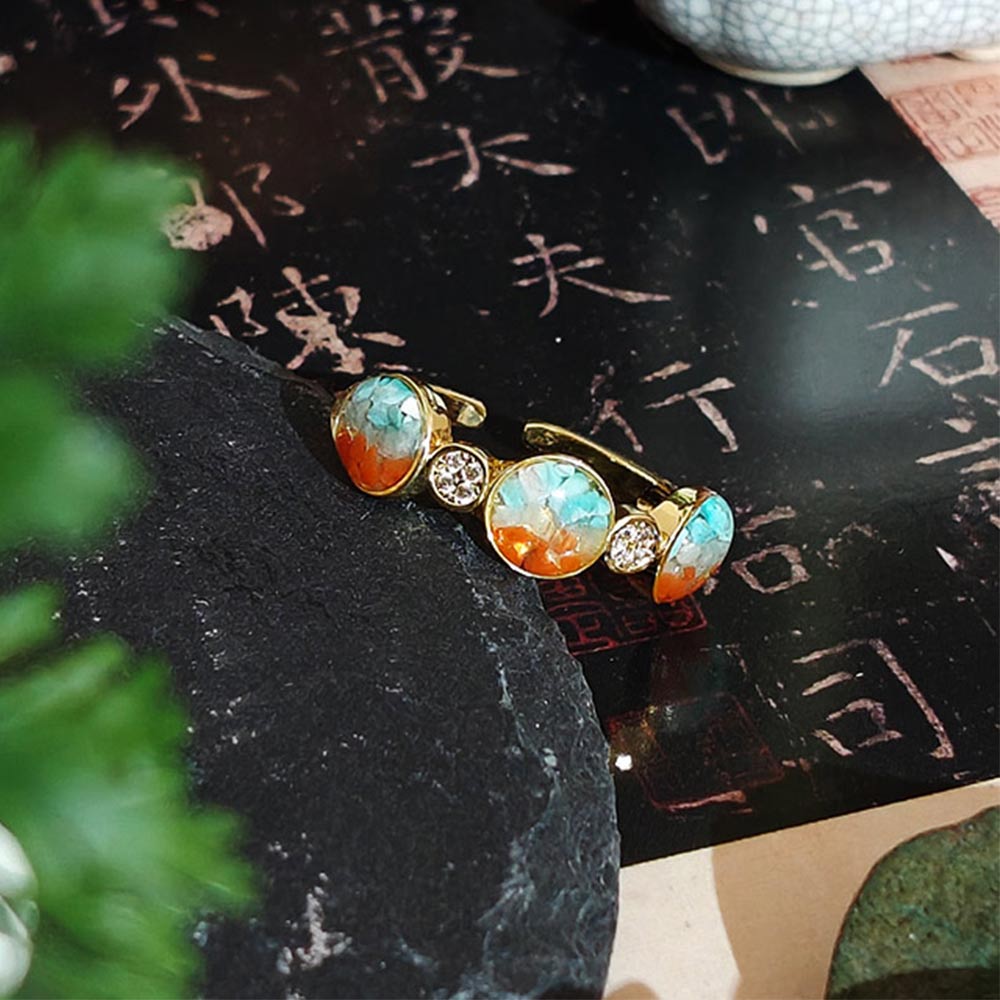 Round Bead Ring – B Style, Dunhuang Red Series
