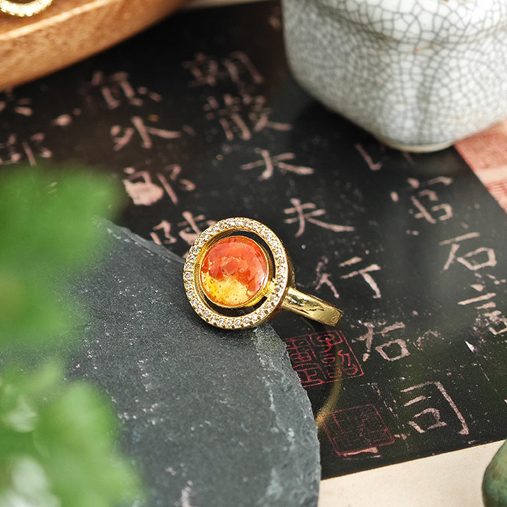 Red Prosperous Big Round Bean Ring