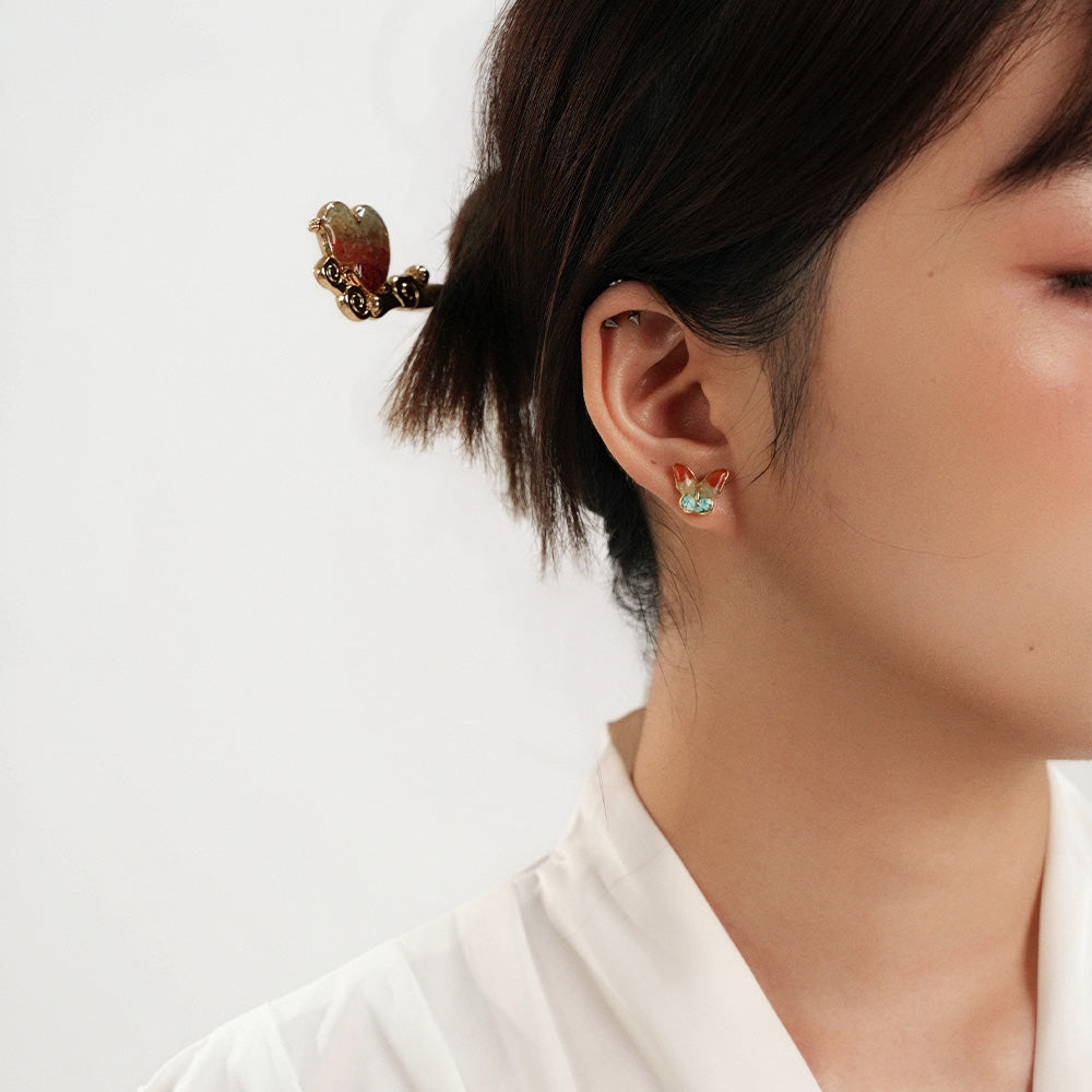 Small Butterfly Stud Earrings – Dunhuang Series