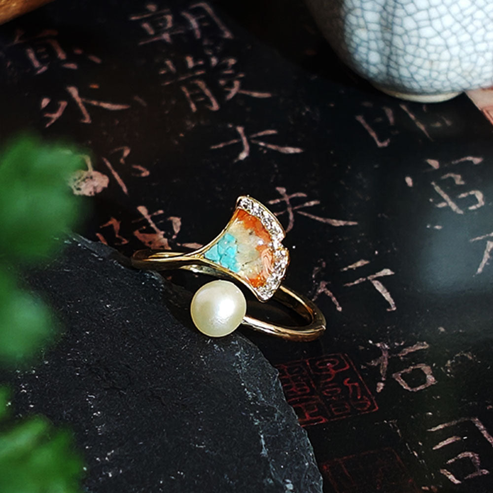Dunhuang Ginkgo Leaf Ring