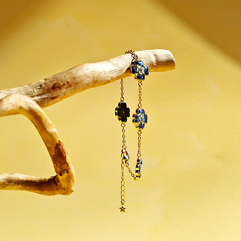Bracelet – Four-Leaf Clover B, Blue & White Series