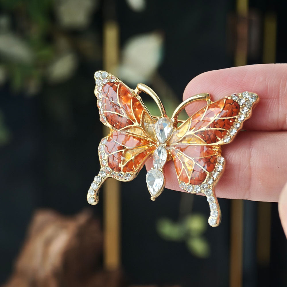 Exquisite Red Butterfly Brooch