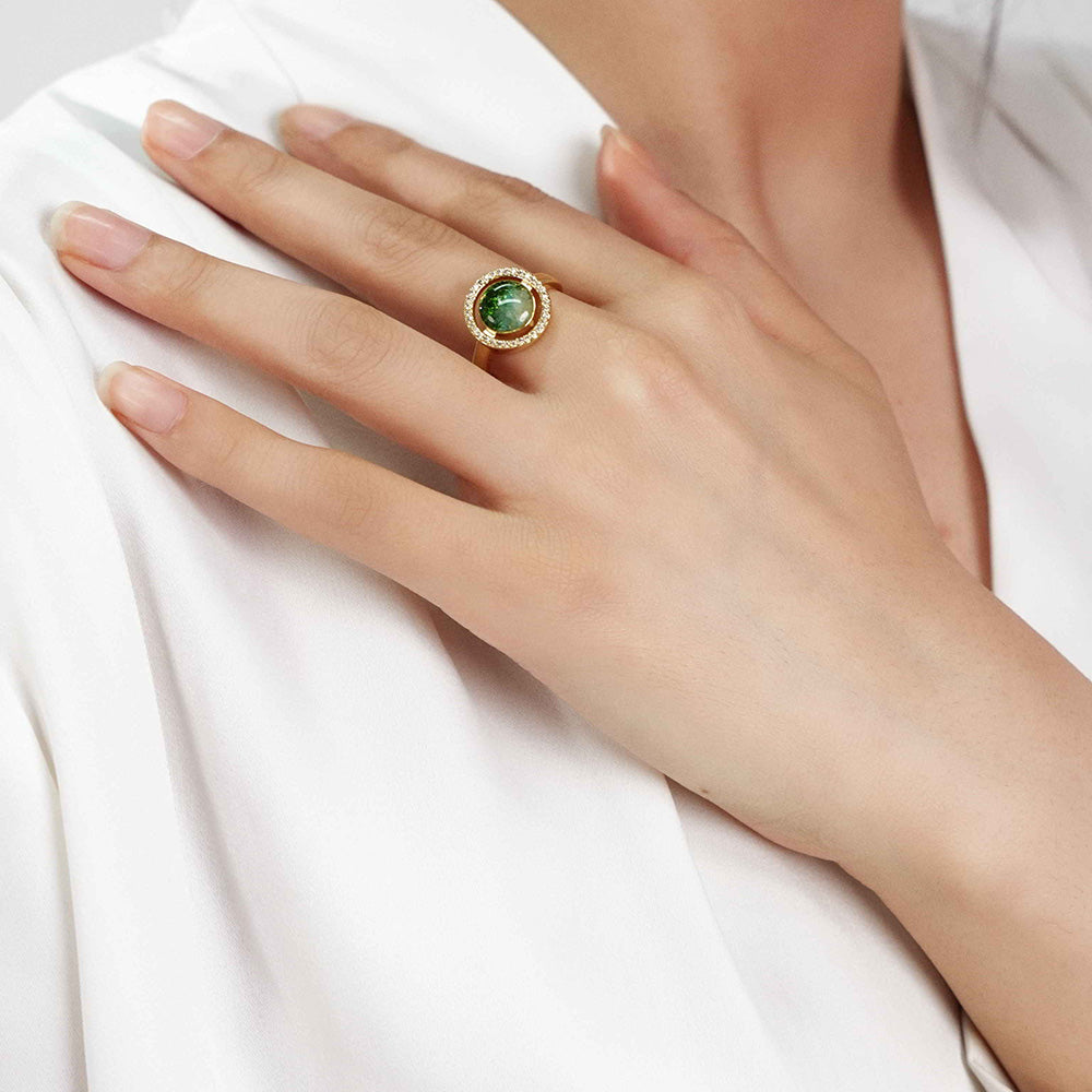 Jadeite Green Big Round Bean Ring