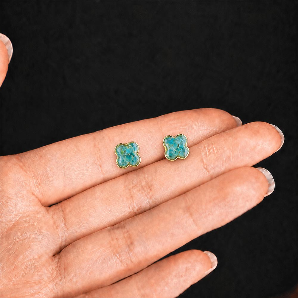 Earrings – Clover, Royal Blue