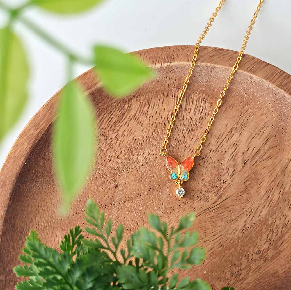 Small Butterfly Necklace – Dunhuang Red