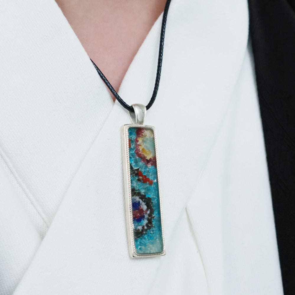 Necklace – Rectangular, Blue & Purple Dunhuang