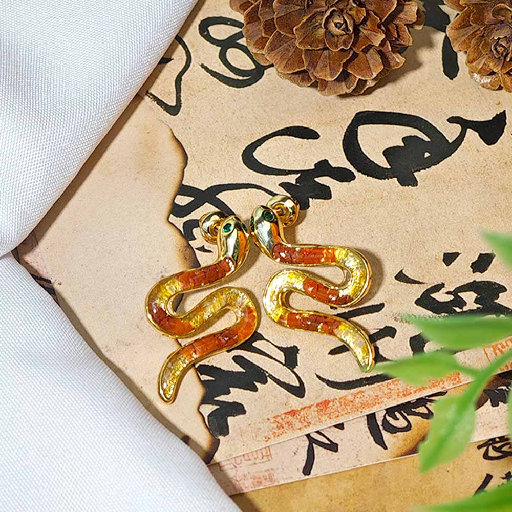 Snake Stud Earrings – Red & Prosperous Series