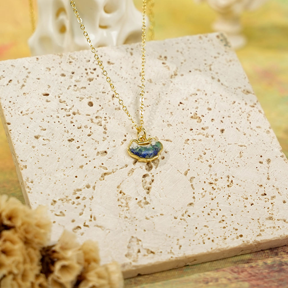 Longevity Lock Necklace – Blue & White