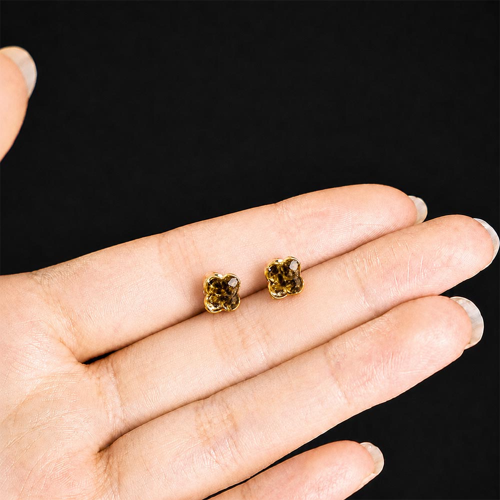 Studs – Mini Clover, Black Obsidian