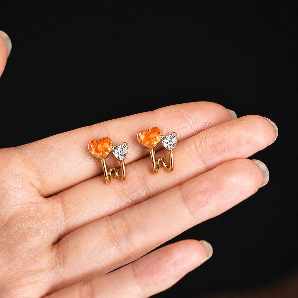 Studs – Heart B·C, Vibrant Red