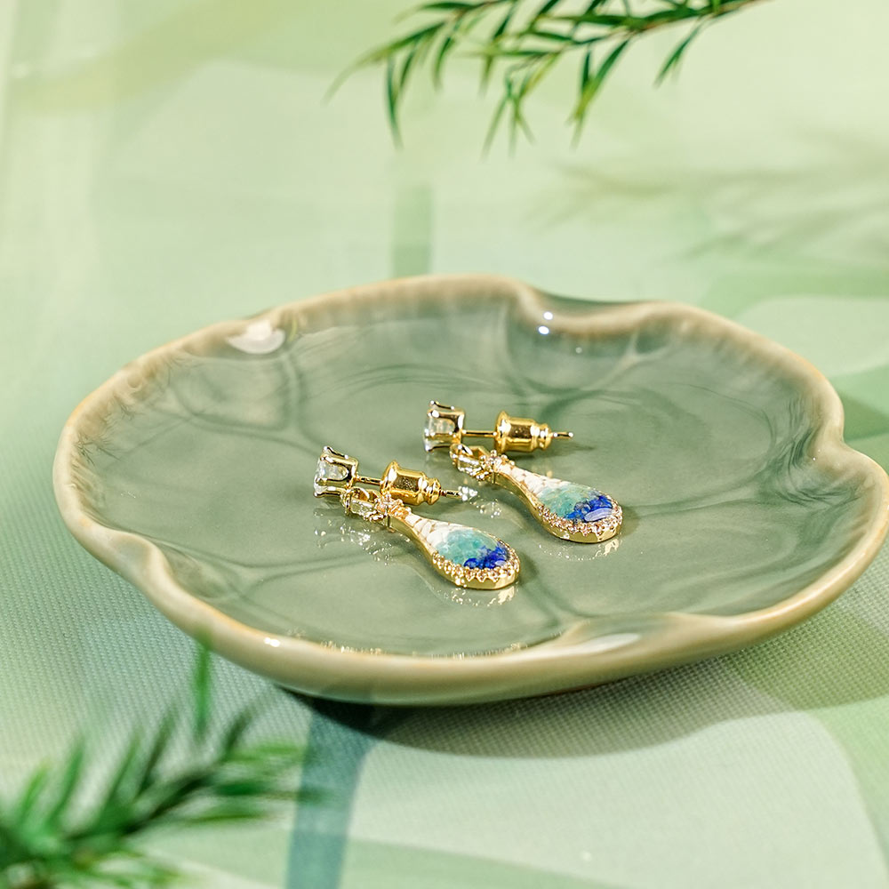 Pipa Earrings Blue-and-White Series