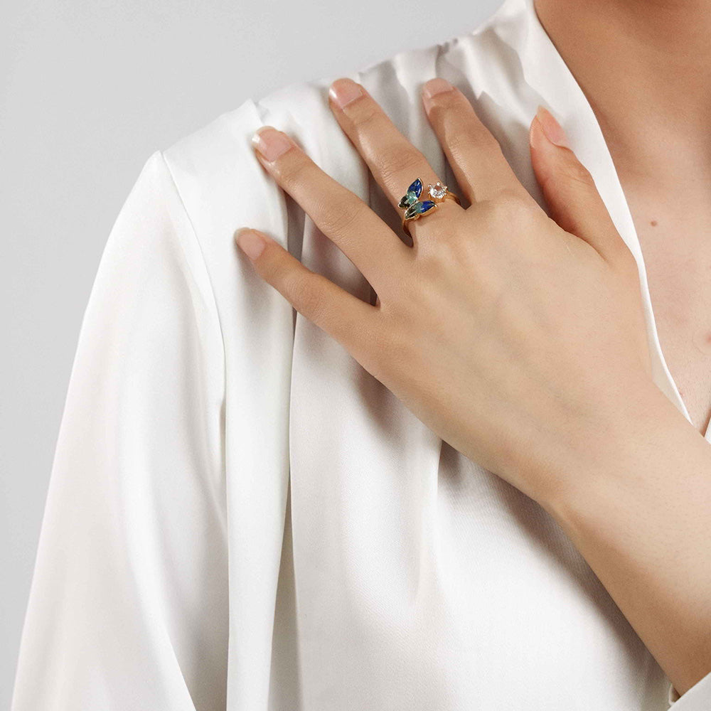 Royal Blue Gradient Butterfly Ring