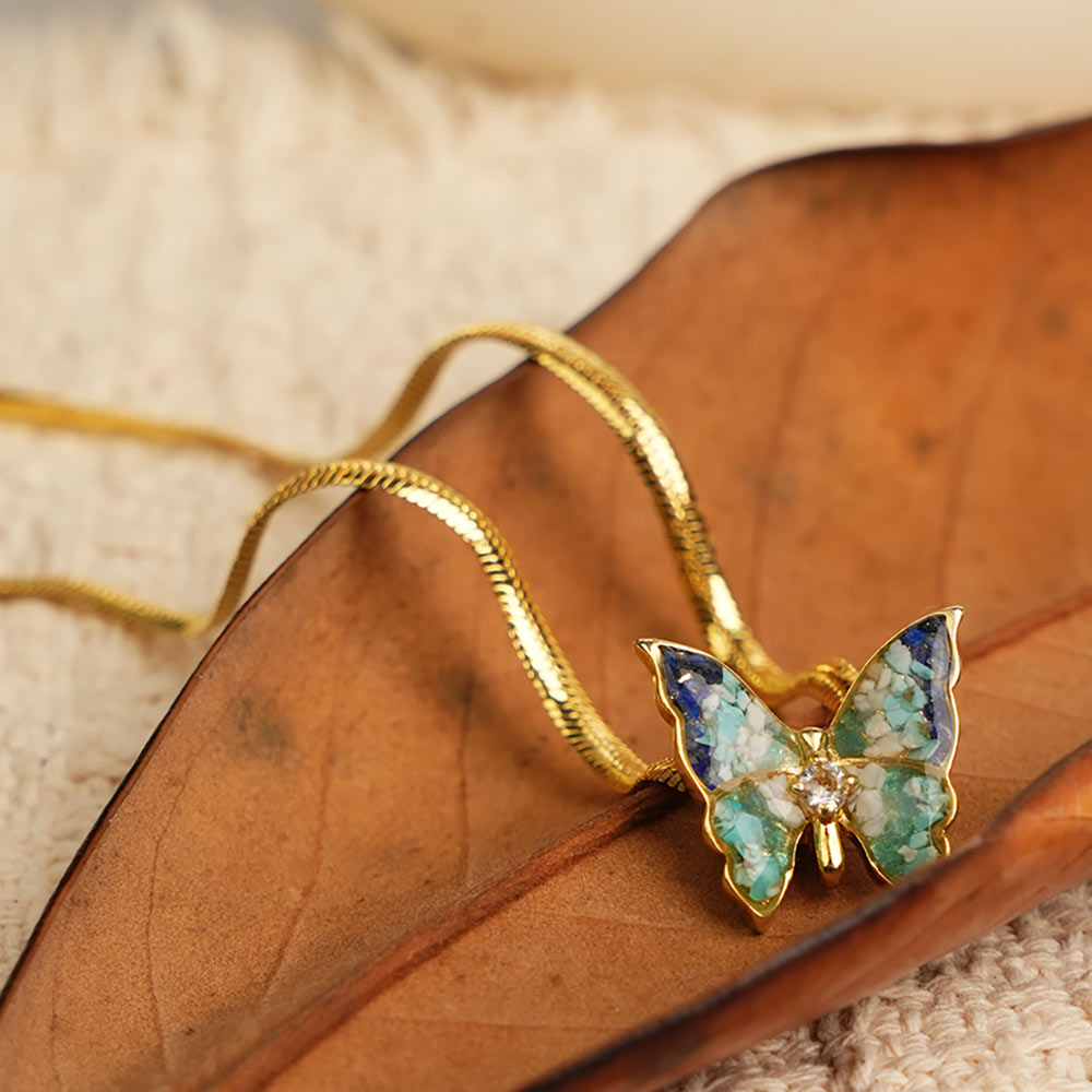 Butterfly Necklace – Blue & White Style
