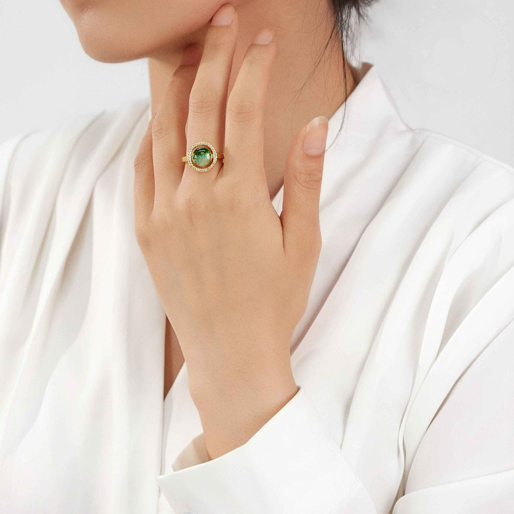 Jadeite Green Big Round Bean Ring