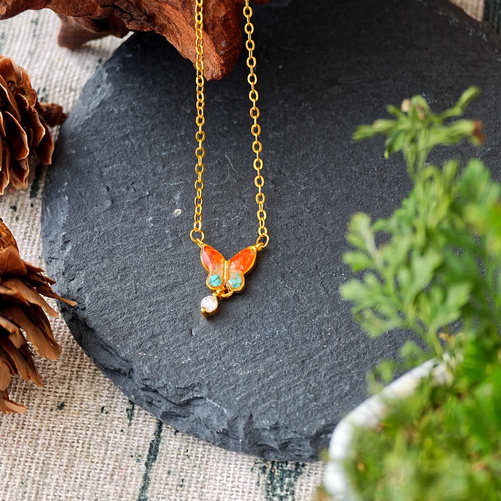 Small Butterfly Necklace – Dunhuang Red