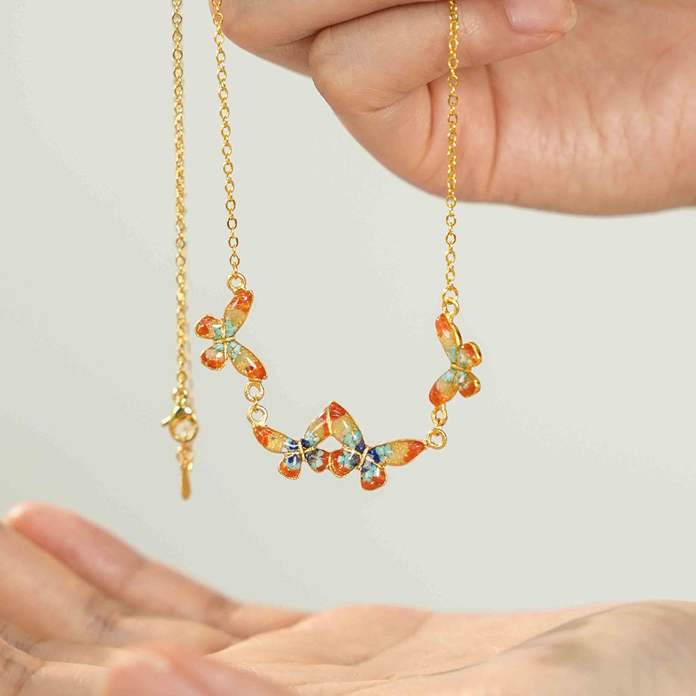 Butterfly Romance Butterfly Stud Earrings + Necklace Set