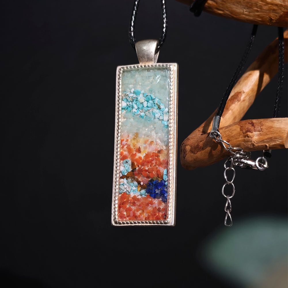 Rectangular South Red Necklace Dunhuang Red Edition