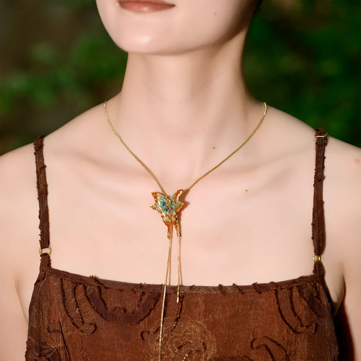 Large Butterfly Necklace – Dunhuang Red