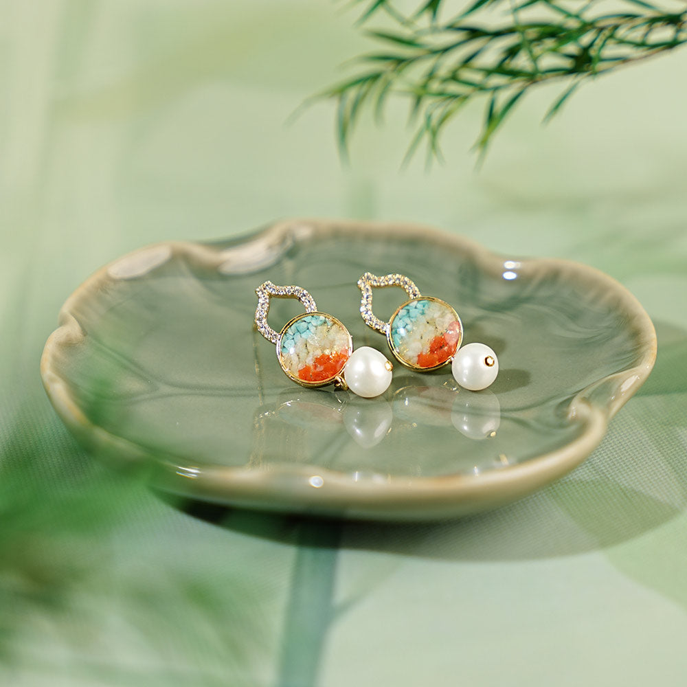 Dunhuang Red Gourd Earrings