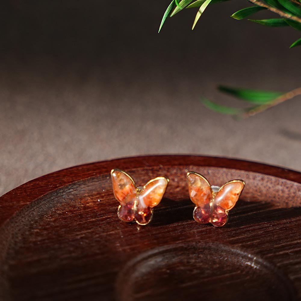 Butterfly Earrings Red Prosperity Series