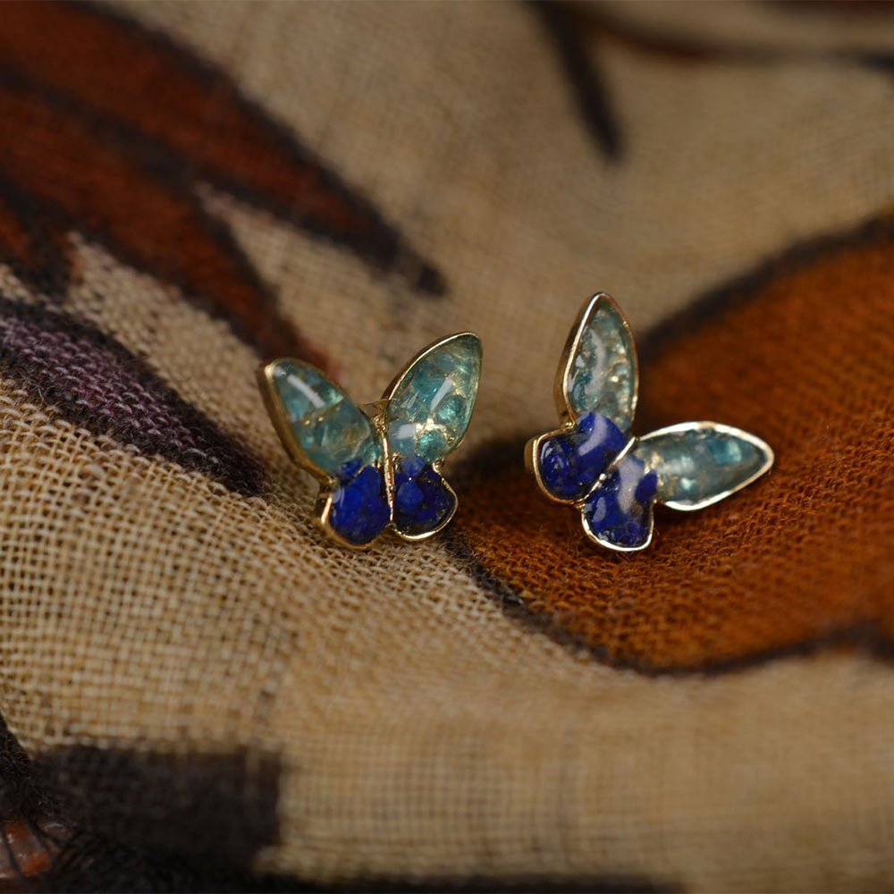 Earrings – Lapis Small Butterfly