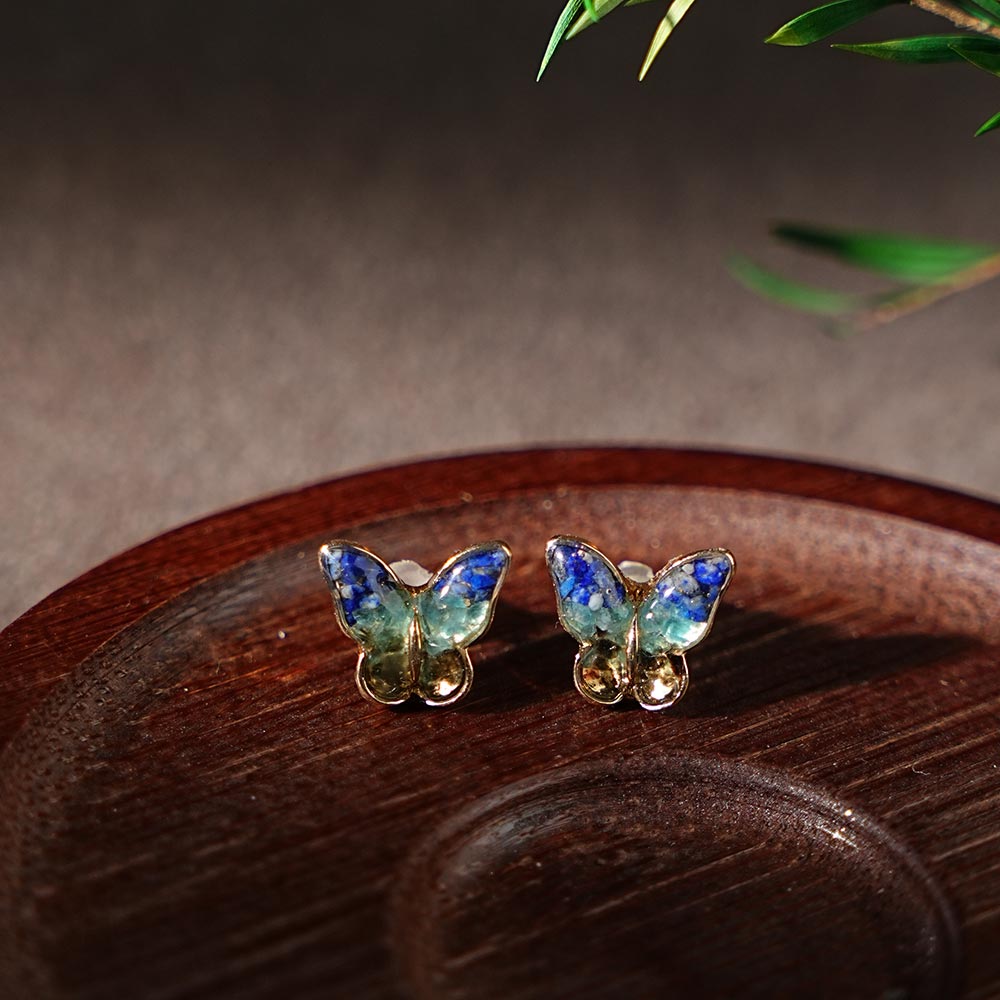 Lapis Blue Little Butterfly Earrings