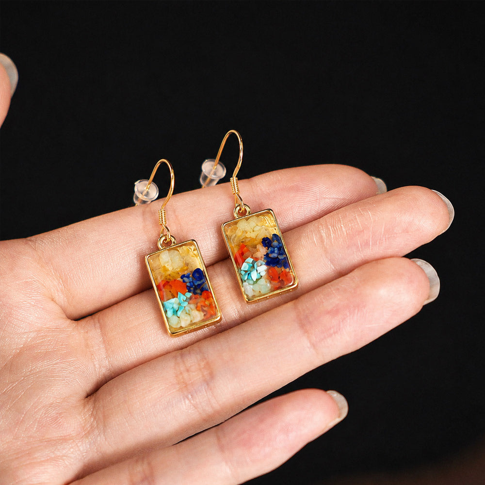 Rectangular Hook Earrings – Dunhuang Color Series